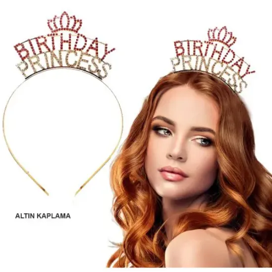 Birthday Princess Kristal Taç – Altın Kaplama resmi