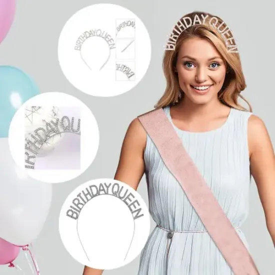 Birthday Queen Yazılı Kraliçe Taç resmi