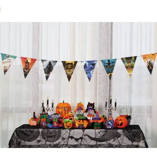 Cadılar Bayramı Halloween Flama Bayrak Banner Süs 8 li resmi
