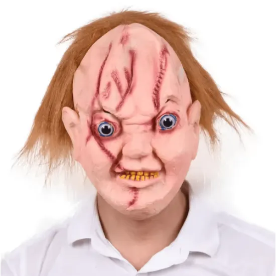 Chucky Saçlı Lateks Maske resmi