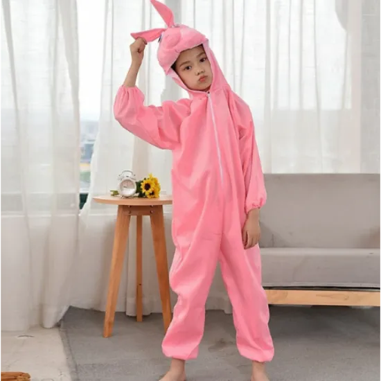 Çocuk Tavşan Kostümü Pembe Renk 4-5 Yaş resmi