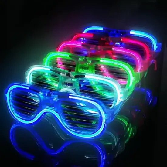 Glow Işıklı Panjur Parti Gözlüğü 12 Adet resmi