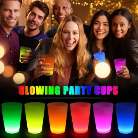Glow Partisi Bardakları 6 Renk 6 Adet  resmi