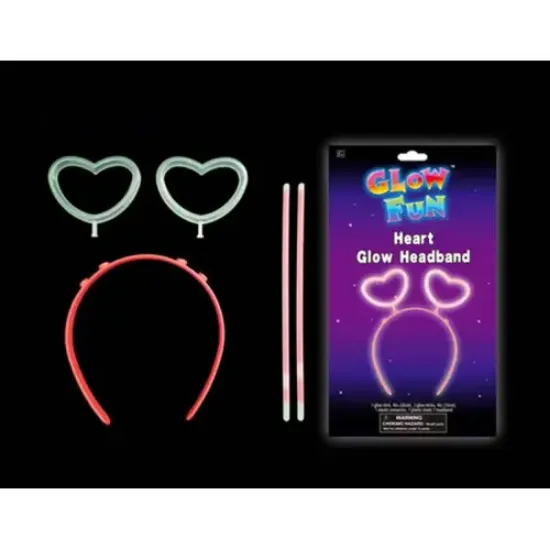 Glow Stick Karanlıkta Yanan Fosforlu Kalp Taç 12 Adet resmi