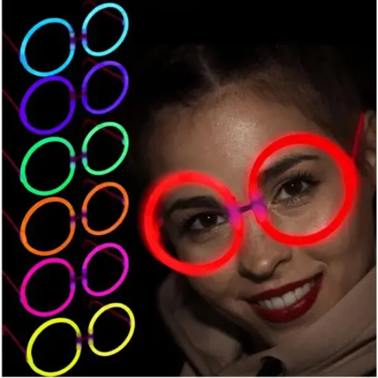 Glow Stick Yuvarlak Gözlük 12 Adet resmi