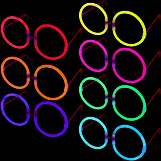 Glow Stick Yuvarlak Parti Gözlüğü 6 Adet resmi