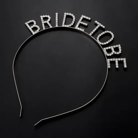 Gümüş Kaplama Kristal Taşlı Bride To Be Gelin Tacı resmi