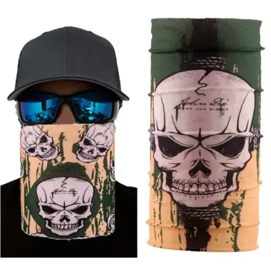 Haki Kuru Kafa Baskılı Buff Bandana 25x48 cm resmi