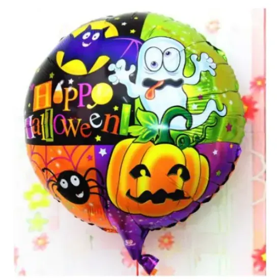 Halloween Örümcekli Kabaklı Folyo Balon 18 inç resmi