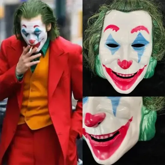 Joaquin Phoenix Joker Maskesi Yeşil Saçlı resmi