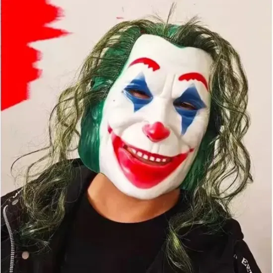 Joaquin Phoenix Joker Maskesi Yeşil Saçlı resmi