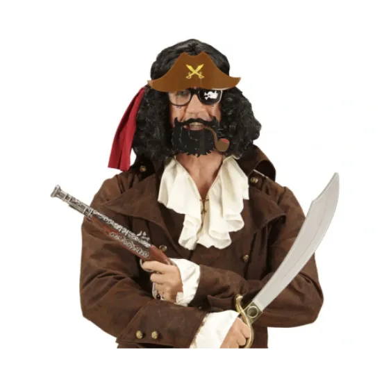 Kahve Şapkalı Pipolu Jack Sparrow Gözlüğü resmi