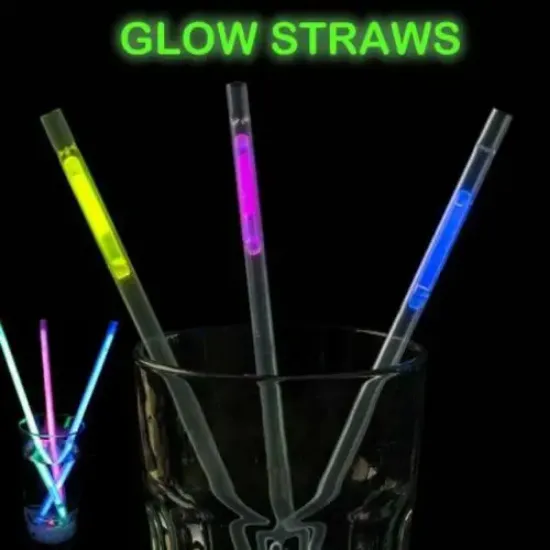 Karanlıkta Parlayan Glow  Fosforlu Pipet 3 Renk 3 Adet resmi
