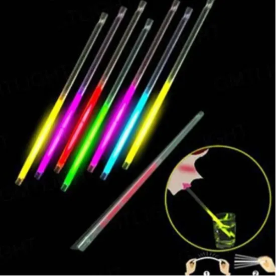 Karanlıkta Parlayan Glow  Fosforlu Pipet 3 Renk 3 Adet resmi