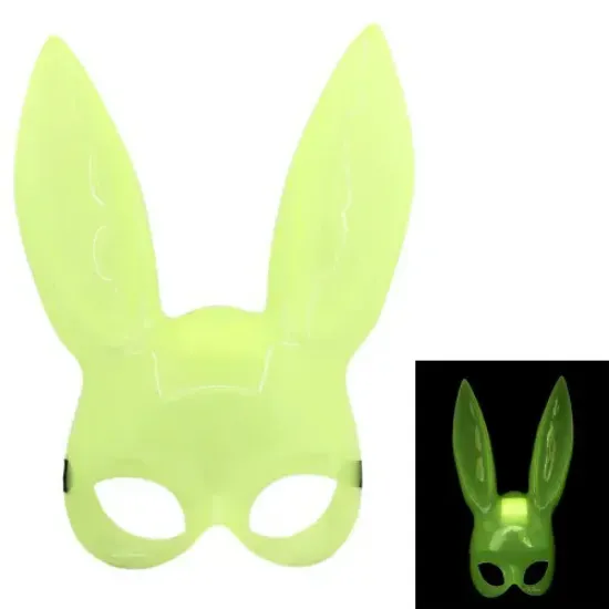 Karanlıkta Yanan Glow Floresan Tavşan Maskesi resmi
