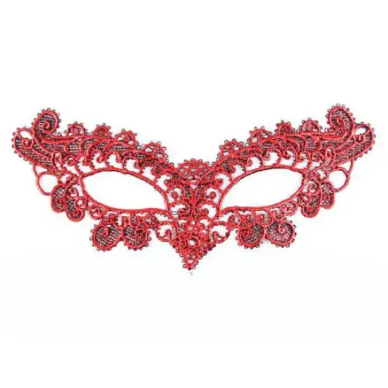 Kırmızı Dantel Masquerade Maskesi 6 No resmi