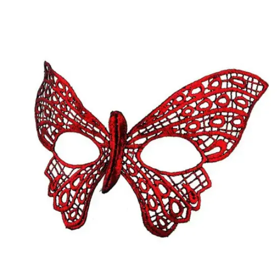 Kırmızı Dantel Masquerade Maskesi 7 No resmi