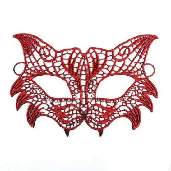 Kırmızı Dantel Masquerade Maskesi 8 No resmi