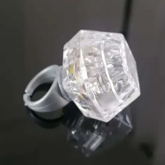Kristal Tasarımlı Led Işıklı Gümüş Yüzük  resmi