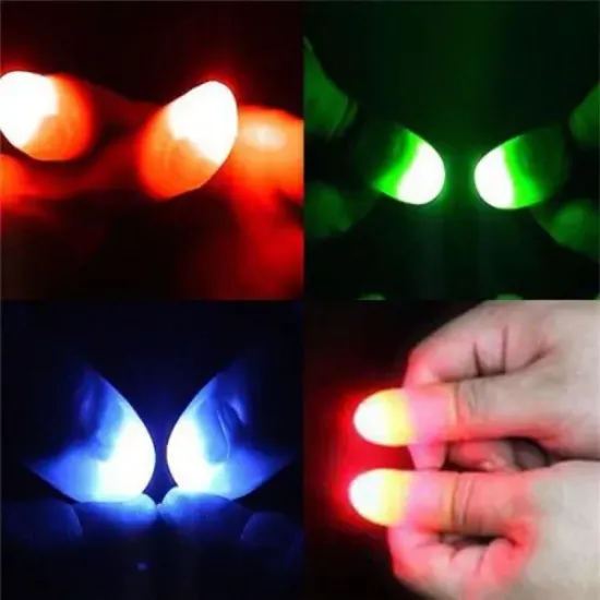 Led Işıklı Renkli Sihirli Parmak Şaka resmi
