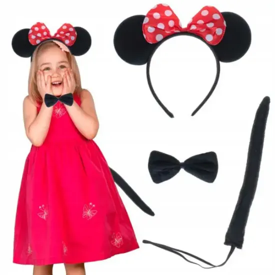 Minnie Mouse Taç Kuyruk Papyon Gösteri Seti  resmi