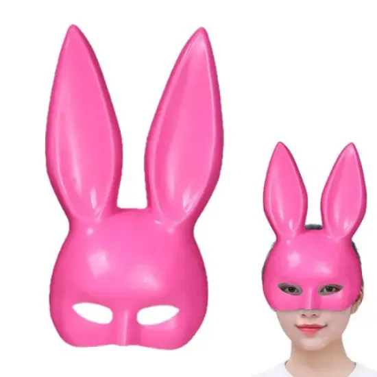 Pembe Renk Ekstra Lüks Uzun Tavşan Maskesi  resmi
