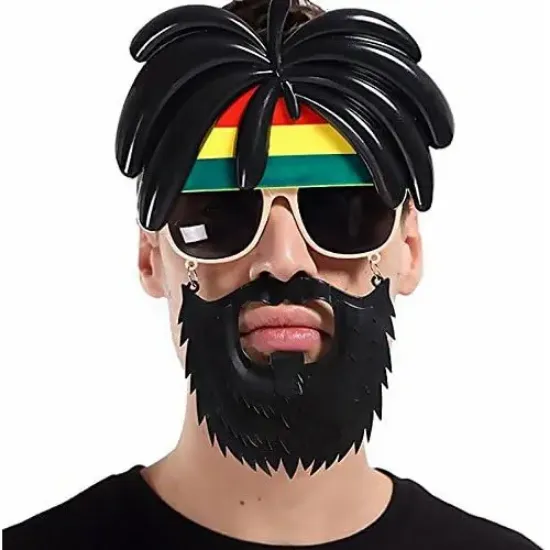 Rasta Peruklu Bob Marley Parti Gözlüğü resmi