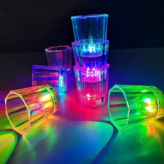 Renkli Led Parlayan Fiber Optik Glow Işıklı Bardak 1 Adet resmi