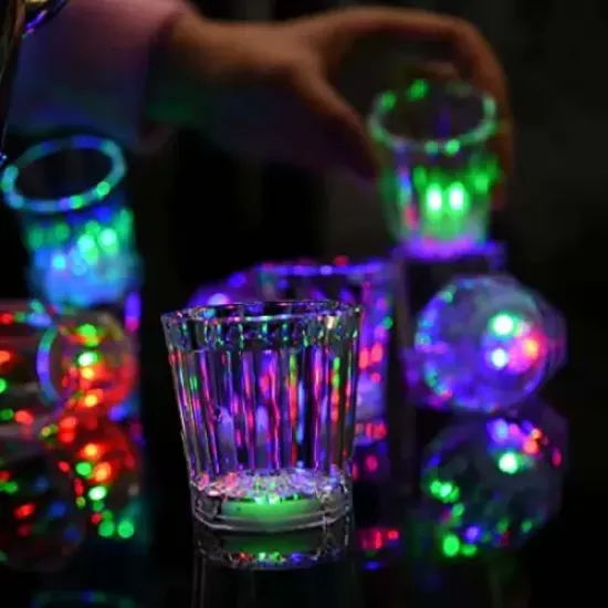 Renkli Led Parlayan Fiber Optik Glow Işıklı Bardak 1 Adet resmi