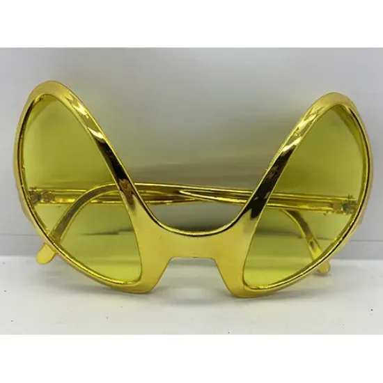 Retro Gözlük - 80 li 90 lı Yıllar Parti Gözlüğü Gold Renk resmi