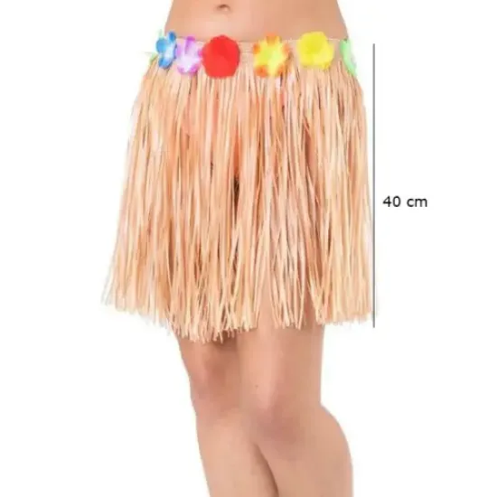 Saman Renk Püsküllü Hawaii Luau Hula Etek  resmi