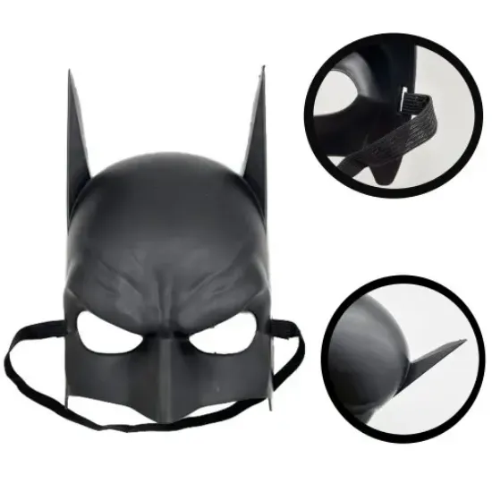 Siyah Çocuk Batman Maskesi Lastikli resmi