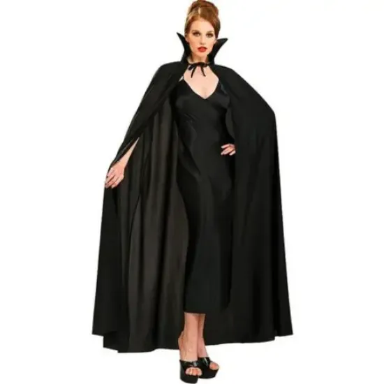 Siyah Renk Yakalı Halloween Pelerini 120 cm resmi