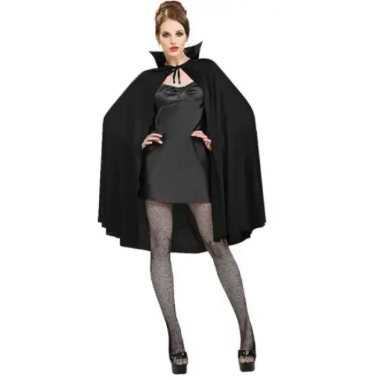 Siyah Renk Yakalı Halloween Pelerini 90 cm resmi