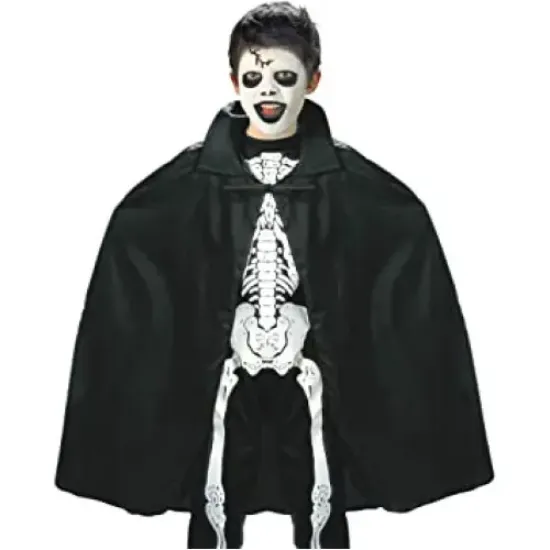 Siyah Renk Yakalı Halloween Pelerini 90 cm resmi