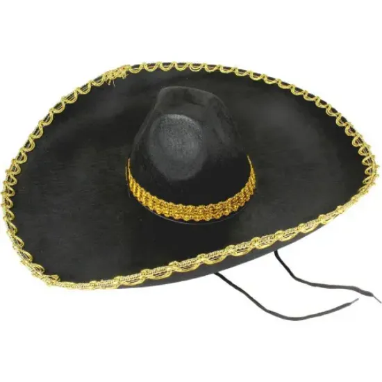 Sombrero Meksika Şapkası Altın Şeritli Yetişkin Boy  resmi
