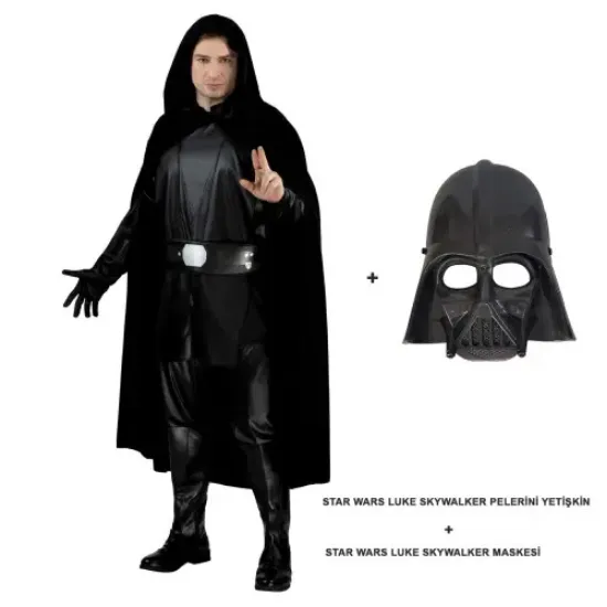 Star Wars Luke Skywalker Pelerini Yetişkin Ve Maskesi resmi