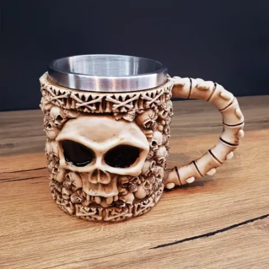 3D Tasarımlı İskelet Kupa Bardak resmi