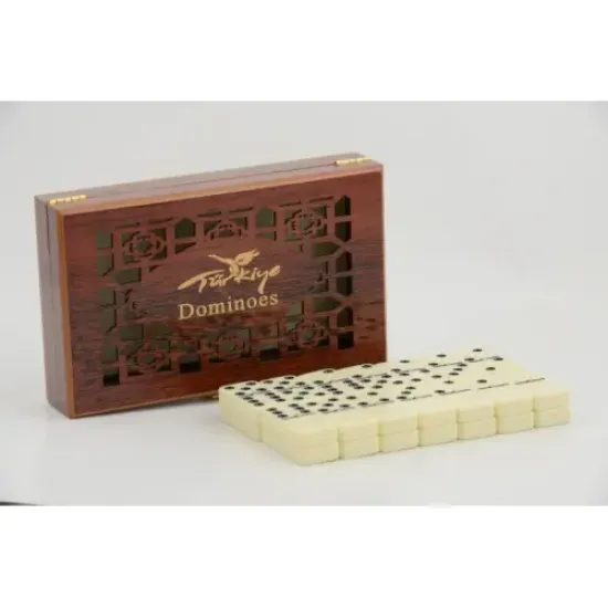 Ahşap Kutulu Domino Oyunu  resmi