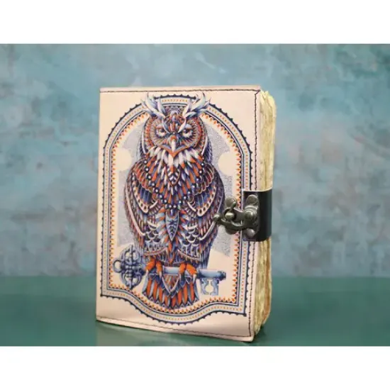 Baykuşlu Deri Defter Model 3  resmi