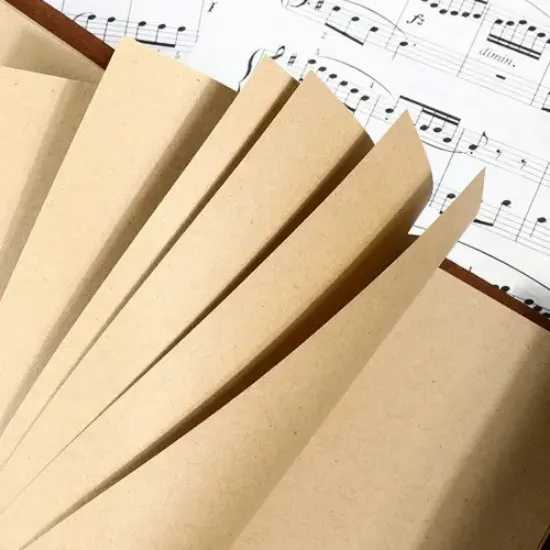 Deri Yaprak Desenli Defter Küçük Boy  resmi