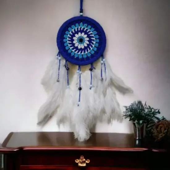 Dream Catcher Rüya Kovan Beyaz resmi