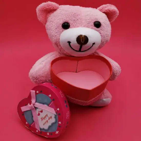 Hediyelik Pembe Kutulu Ayıcık resmi