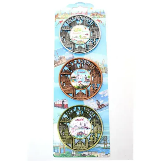 İstanbul Temalı Metal Magnet 3'lü Set Model 2 resmi