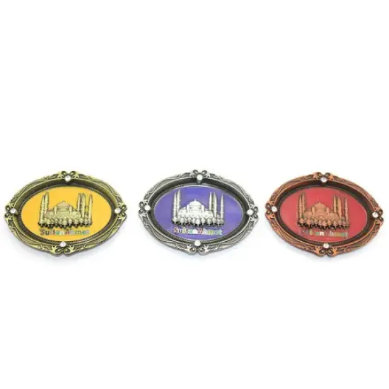 İstanbul Temalı Metal Magnet Sultanahmet Kabartmalı resmi