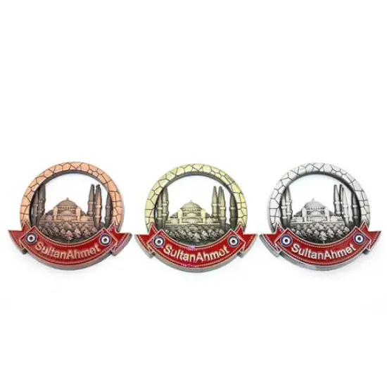 İstanbul Temalı Metal Magnet Sultanahmet Yuvarlak Tasarımlı resmi