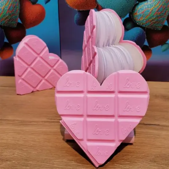 Kalpli Çikolata Not Defteri Pembe Renk  resmi