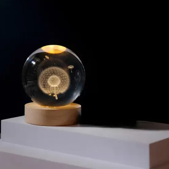 Karahindiba Tasarımlı Işıklı Cam Küre resmi