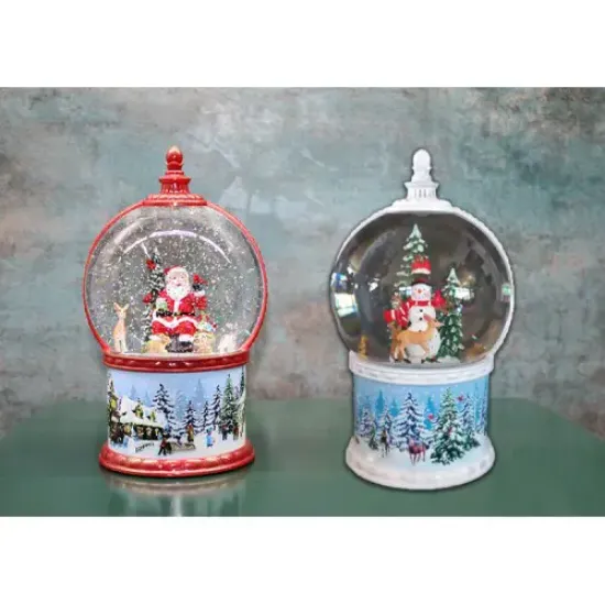 Kardan Adam Ve Noel Babalı Işıklı Müzikli Kar Küresi  resmi