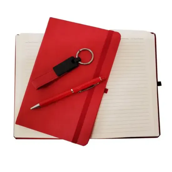 Kırmızı Defter Kalem ve Anahtarlık Seti  resmi